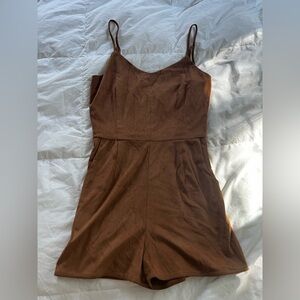 American Rag Brown Suede Sleeveless Romper